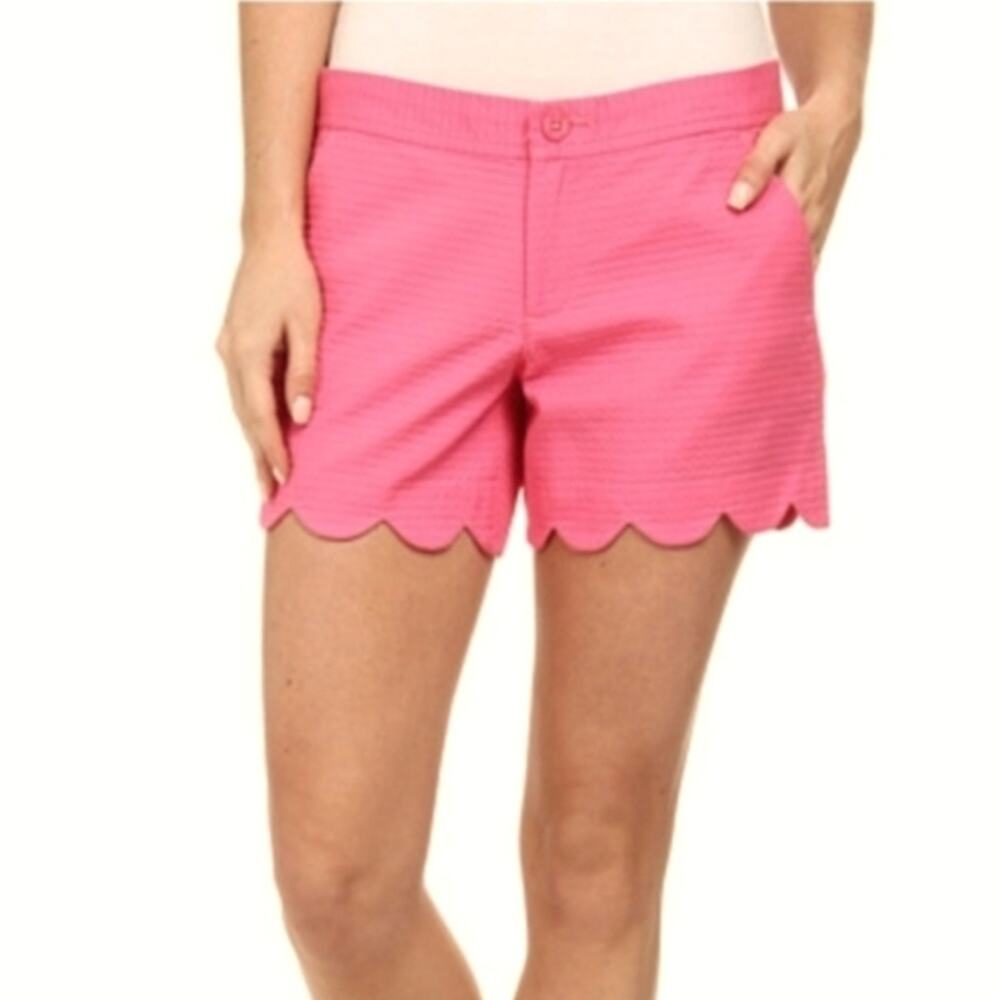 Lilly Pulitzer Buttercup Scalloped Hem Pink Shorts Preppy 0